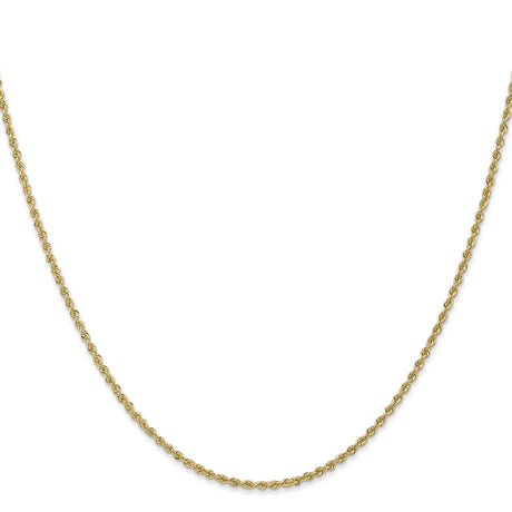 10K Yellow Gold 1.5 mm Rope Chain Necklace, Polished
