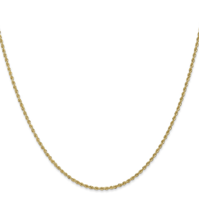 10K Yellow Gold 1.5 mm Rope Chain Necklace, Polished