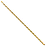 10K Yellow Gold 3 mm Rope Chain Bracelet, Polished