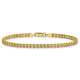 10K Yellow Gold 3 mm Rope Chain Bracelet, Polished alternate angle