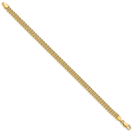 10K Yellow Gold 4.5 mm Rope Chain Bracelet, Polished