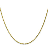 10K Yellow Gold 1.75 mm Rope Chain Necklace, Polished