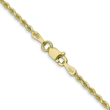 10K Yellow Gold 1.75 mm Rope Chain Necklace, Polished alternate angle