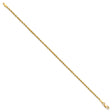 10K Yellow Gold 1.75 mm Rope Chain Anklet, Polished