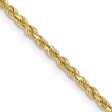 10K Yellow Gold 1.75 mm Rope Chain Necklace, Polished detail view