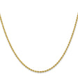 10K Yellow Gold 2 mm Rope Chain Necklace, Polished