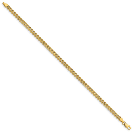 10K Yellow Gold 3.75 mm Rope Chain Bracelet, Polished