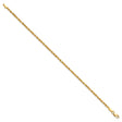 10K Yellow Gold 2 mm Rope Chain Anklet, Polished