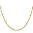 10K Yellow Gold 2 mm Rope Chain Necklace, Polished