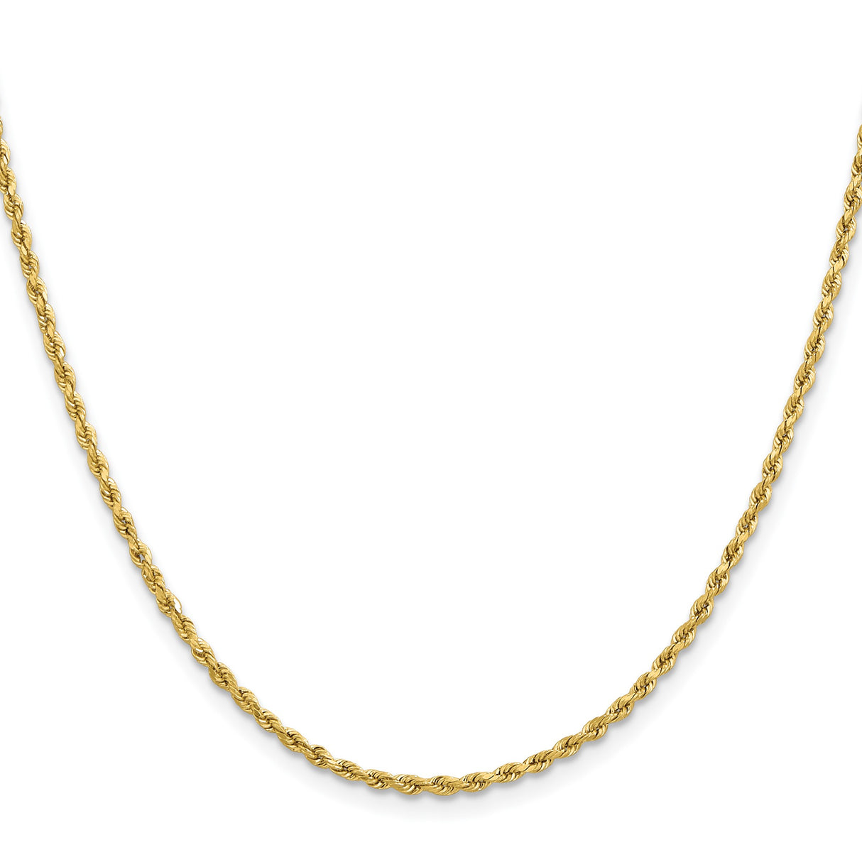 10K Yellow Gold 2 mm Rope Chain Necklace, Polished