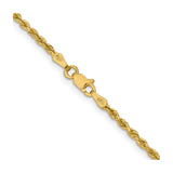 10K Yellow Gold 2 mm Rope Chain Necklace, Polished alternate angle