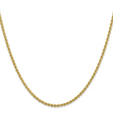 10K Yellow Gold 2.25 mm Rope Chain Necklace, Polished
