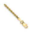 10K Yellow Gold 2.25 mm Rope Chain Anklet, Polished