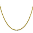 10K Yellow Gold 2.75 mm Rope Chain Necklace, Polished