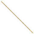 10K Yellow Gold 2.75 mm Rope Chain Anklet, Polished