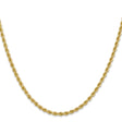 10K Yellow Gold 2.75 mm Rope Chain Necklace, Polished