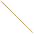 10K Yellow Gold 3 mm Rope Chain Anklet, Polished
