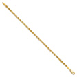 10K Yellow Gold 3.25 mm Rope Chain Anklet, Polished