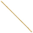 10K Yellow Gold 3.5 mm Rope Chain Anklet, Polished