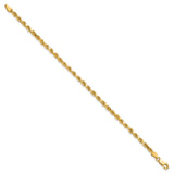10K Yellow Gold 3.5 mm Rope Chain Anklet, Polished