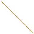 10K Yellow Gold 3.75 mm Rope Chain Anklet, Polished