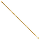 10K Yellow Gold 3.75 mm Rope Chain Anklet, Polished