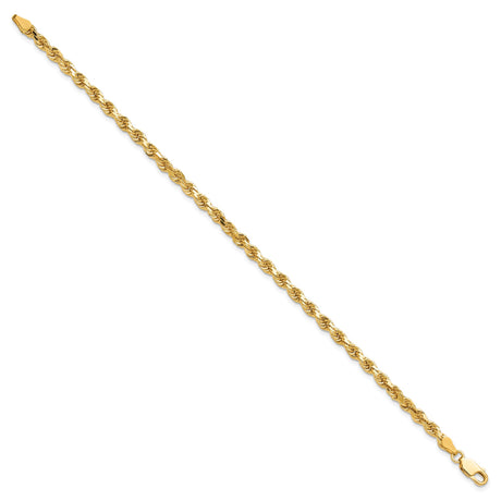 10K Yellow Gold 3.75 mm Rope Chain Bracelet, Polished
