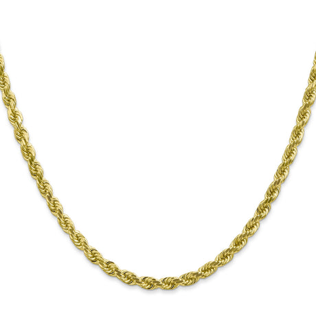 10K Yellow Gold 4 mm Rope Chain Necklace, Polished