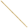 10K Yellow Gold 4 mm Rope Chain Bracelet, Polished