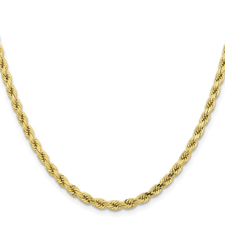 10K Yellow Gold 4.25 mm Rope Chain Necklace, Polished