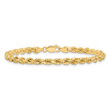 10K Yellow Gold 4.25 mm Rope Chain Anklet, Polished alternate angle
