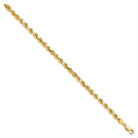 10K Yellow Gold 4.5 mm Rope Chain Anklet, Polished