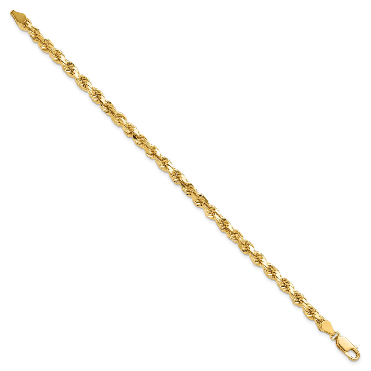 10K Yellow Gold 4.5 mm Rope Chain Bracelet, Polished