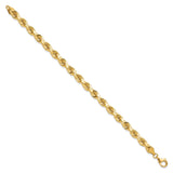 10K Yellow Gold 6.5 mm Rope Chain Anklet, Polished