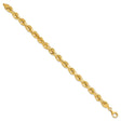 10K Yellow Gold 7 mm Rope Chain Bracelet, Polished