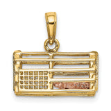 10k Two-Tone Gold Catchers Mask Pendant with Rose Gold Glove and Ball Detail