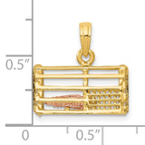 10k Two-Tone Gold Catchers Mask Pendant with Rose Gold Glove and Ball Detail