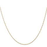 10K Yellow Gold 1 mm Singapore Chain Necklace, Polished