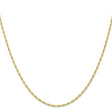 10K Yellow Gold 1.55 mm Polished Chain Necklace, Solid