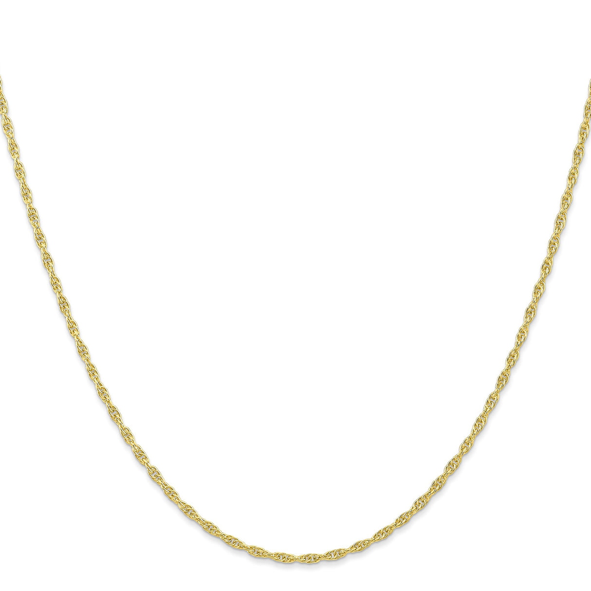 10K Yellow Gold 1.55 mm Polished Chain Necklace, Solid