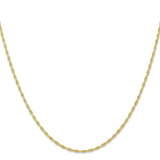 10K Yellow Gold 1.55 mm Polished Chain Necklace, Solid