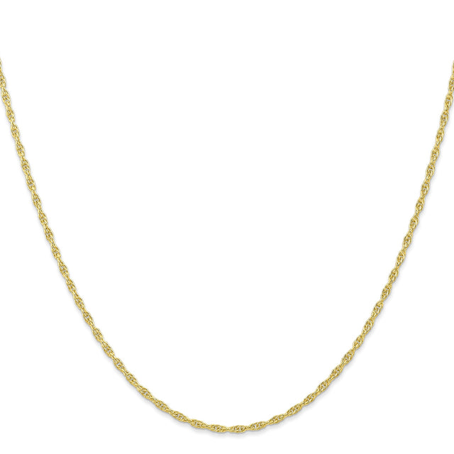 10K Yellow Gold 1.55 mm Polished Chain Necklace, Solid