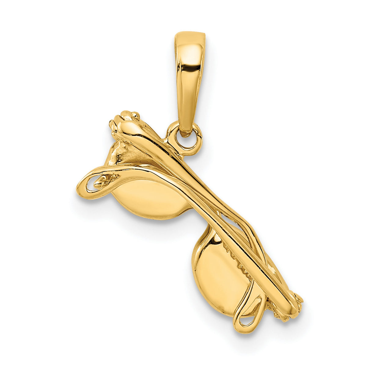 10k Yellow Gold Sunglasses Pendant with Black Enamel, Hip Hop Urban Street Style Charm
