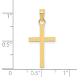 3D Cross Charm Pendant in Real 10k Yellow Gold