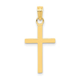 3D Cross Charm Pendant in Real 10k Yellow Gold