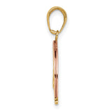 10k Two-Tone Gold Pendant, Rainbow Follow Your Dreams Design, Inspirational Message for Women
