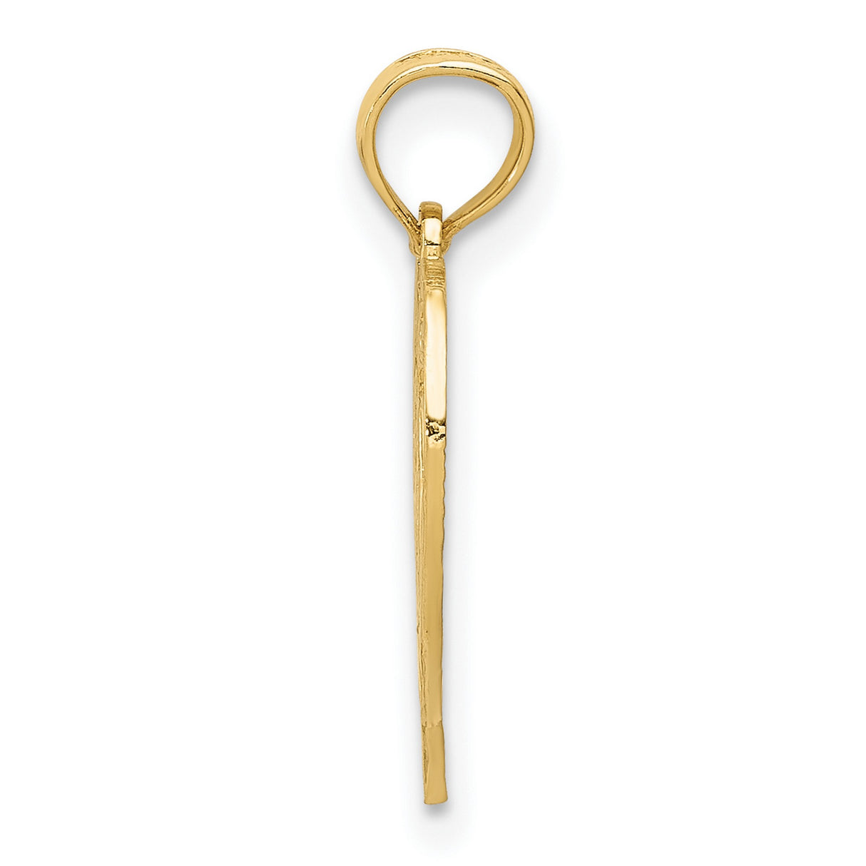 10k Yellow Gold Heart Pendant with Number 60 and Floral Scrollwork