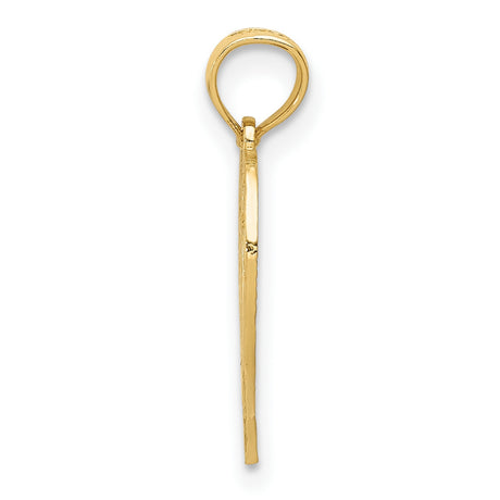 10k Yellow Gold Heart Pendant with Number 60 and Floral Scrollwork