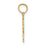10k Yellow Gold Swim Mom Pendant with Swimmer Silhouette and Script Font