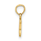 10k Yellow Gold Grandpas Girl Pendant with Block Lettering and Scroll Design